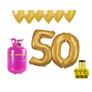 HeliumKing Helium párty set na 50. narozeniny se zlatými balónky