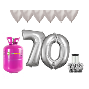 HeliumKing Helium párty set na 70. narozeniny se stříbrnými balónky