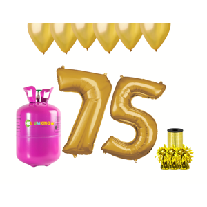 HeliumKing Helium párty set na 75. narozeniny se zlatými balónky