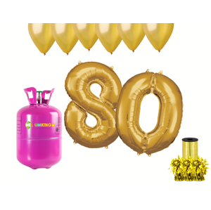 HeliumKing Helium párty set na 80. narozeniny se zlatými balónky