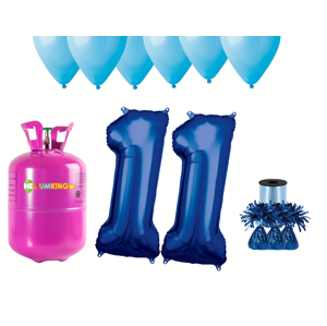 HeliumKing Helium párty set na 11. narozeniny s modrými balónky