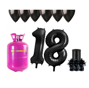 HeliumKing Helium párty set na 18. narozeniny s černými balónky