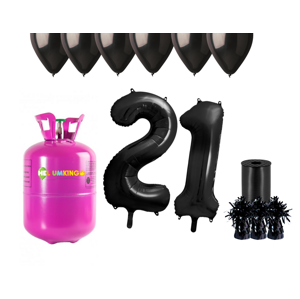 HeliumKing Helium párty set na 21. narozeniny s černými balónky