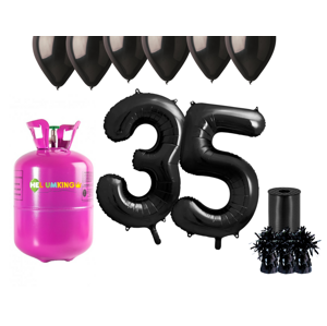 HeliumKing Helium párty set na 35. narozeniny s černými balónky