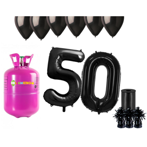 HeliumKing Helium párty set na 50. narozeniny s černými balóny