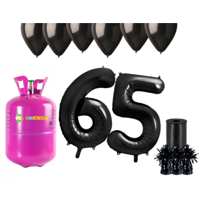 HeliumKing Helium párty set na 65. narozeniny s černými balónky