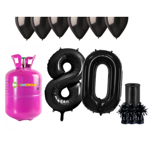 HeliumKing Helium párty set na 80. narozeniny s černými balónky