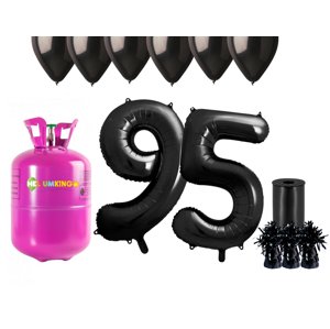 HeliumKing Helium párty set na 95. narozeniny s černými balónky