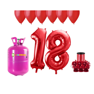 HeliumKing Helium párty set na 18. narozeniny s červenými balónky