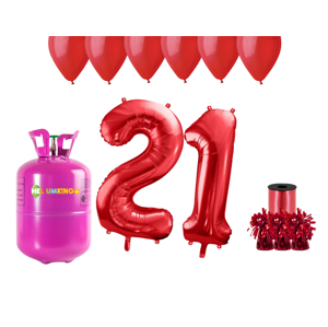 HeliumKing Helium párty set na 21. narozeniny s červenými balónky