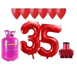 HeliumKing Helium párty set na 35. narozeniny s červenými balónky