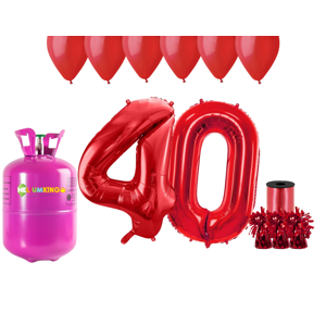 HeliumKing Helium párty set na 40. narozeniny s červenými balónky