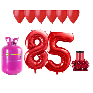 HeliumKing Helium párty set na 85. narozeniny s červenými balónky