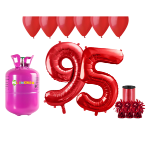 HeliumKing Helium párty set na 95. narozeniny s červenými balónky
