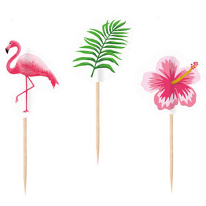 Amscan Dekorativní koktejlová napichovadla - Flamingo Paradise