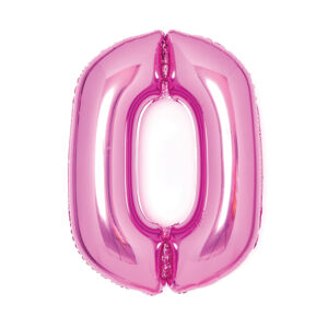 Amscan Fóliový balón narozeninové číslo 0 růžový 66cm