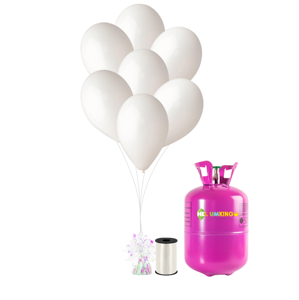 HeliumKing Helium párty set s bílými balónky 20 ks