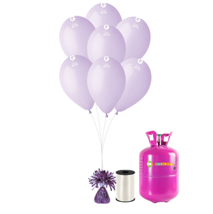 HeliumKing Helium párty set s fialovými balónky 50 ks
