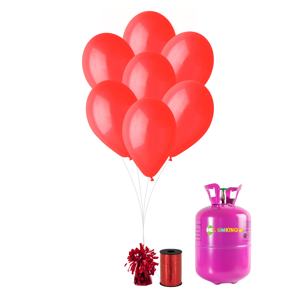 HeliumKing Helium párty set s červenými balónky 30 ks
