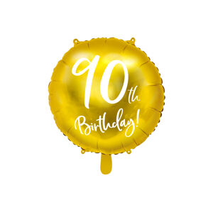 PartyDeco Fóliový balón 90-tka (zlatý)