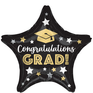 Amscan Fóliový balón hvězda - Congratulations Grad !