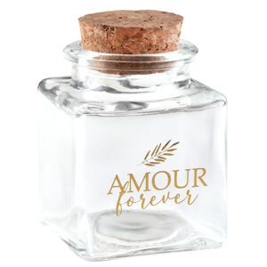 Santex Skleněné lahvičky s korkovým uzávěrem - Amour forever