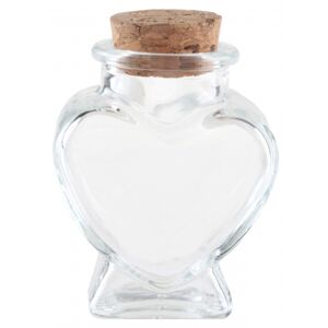 Santex Skleněné lahvičky s korkovým uzávěrem - Srdce