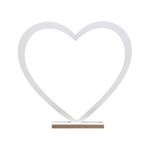 Santex Dřevěná dekorace - srdce Barva: Bílá