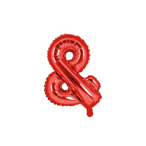 PartyDeco Fóliový balón Mini - Ampersand & červený