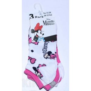 EPlus Sada 3 párů dětských ponožek - Minnie růžovo-bílý mix Velikost ponožek: 23-26