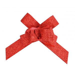 Santex Dekorační mašle - glitrované 10 ks Barva: Červená