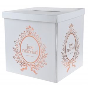 Santex Svatební krabička - Just married, růžovo-zlatá