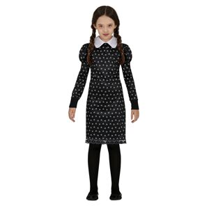 Guirca Dívčí kostým - Wednesday šaty s potiskem Velikost - děti: M
