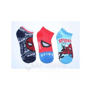 Setino Kotníkové ponožky - Spiderman, červené 3 ks Velikost ponožek: 27-30
