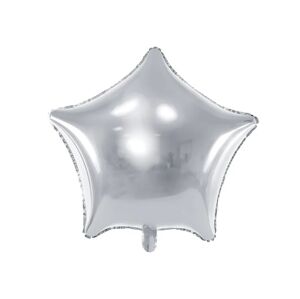 PartyDeco Fóliový balón - Hvězda, stříbrná 70 cm