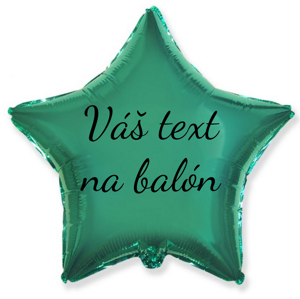 Personal Fóliový balón s textem - Tyrkysová hvězda 45 cm