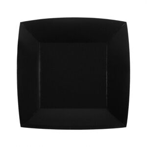 Santex Papírové talíře čtvercové - jednobarevné 18 x 18 cm Barva: Černá
