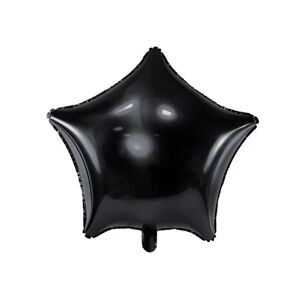 PartyDeco Fóliový balón - Černá hvězda 48 cm