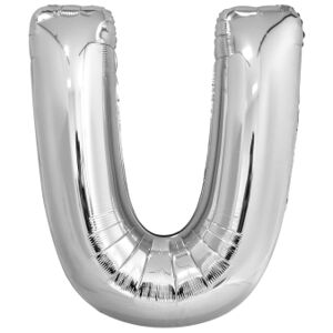 Amscan Fóliový balónek - písmeno U, stříbrný 86 cm