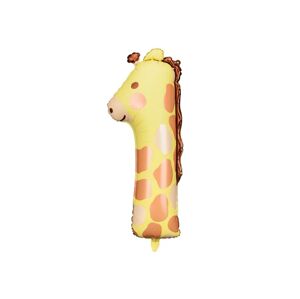PartyDeco Fóliový balónek - číslo 1, žirafa