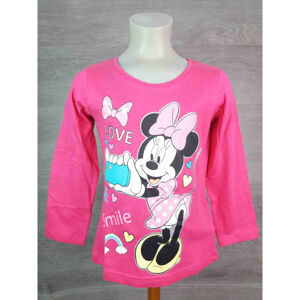 EPlus Dívčí tričko s dlouhým rukávem - Minnie, růžové Velikost - děti: 116