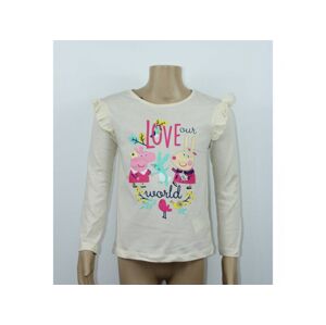 Setino Dívčí tričko s dlouhým rukávem - Prasátko Peppa, krémové Velikost - děti: 110