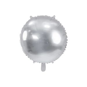 PartyDeco Fóliový balónek - Stříbrný kruh, 80 cm