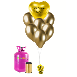 Personalizovaný helium párty set - Zlaté srdce 31 ks