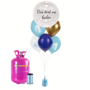 Personalizovaný helium párty set 1. - modrý 13 ks