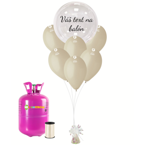 Personal Personalizovaný helium párty set latte - Průsvitný balón 11 ks