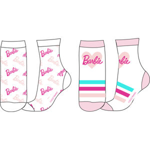 EPlus Sada 2 párů dětských ponožek - Barbie, růžová Velikost ponožek: 27-30