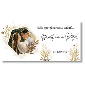 Personal Svatební banner s fotkou - Boho Rozmer banner: 130 x 260 cm