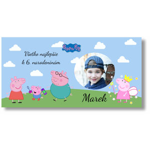Personal Narozeninový banner s fotkou - Peppa Pig Rozmer banner: 130 x 260 cm