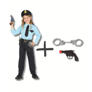 HeliumKing Dětský kostým set - Policista s pistolí a pouty - velikost L